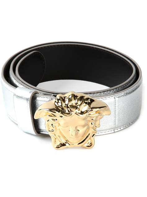 gianni versace silver medusa square buckle belt woman|Medusa Gianni Versace Belts for Women .